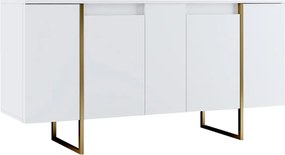 Меламинов бюфет Luxe в бял - златен цвят 160x35x80см.