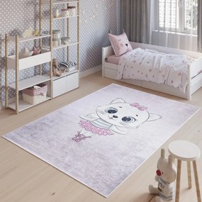 Детски килим с мотив на очарователна котка  Ширина: 80 см | Дължина: 150 см