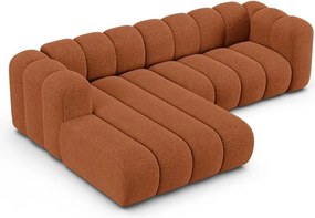 Шенилов ъглов диван в тухлен цвят (ляв ъгъл) Lupine – Micadoni