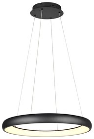 Черно LED затъмняващо се висящо осветително тяло с метален абажур ø 75 cm Cardona – Trio