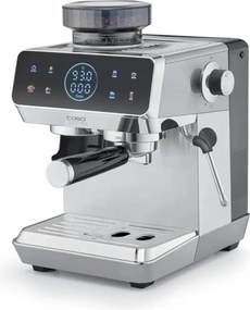 Еспресо машина Caso EspressoGourmet&Grind, 1500W, 20 bar, 1.8 л, Ulka, Pre-infusion, Cold Brew Сензорно управление, Мелачка, Портафилтър, Инокс