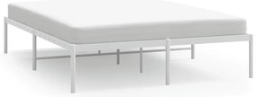 350914 vidaXL Метална рамка за легло, бяла, 140x200 см