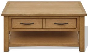 242745 vidaXL Маса за кафе, 88x53x45 см, дъбов масив