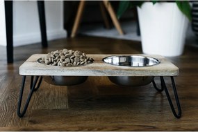 Дървен комплект купички с основа за куче Dog Fantasy – Plaček Pet Products