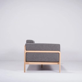 Тъмно сив диван със структура от дъбова дървесина , 240 см Fawn - Gazzda