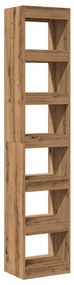 856813 vidaXL Библиотека/разделител за стая, дъб артизан, 40x30x198 см