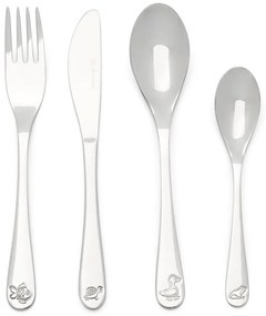 Детски прибори за хранене от неръждаема стомана в сребристо 4 бр. Water life – Zilverstad
