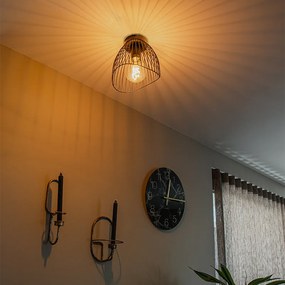 Дизайнерска таванна лампа черна тел 20 см - Pua