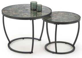 Комплект от 2 конферентни масички AURORO, зелен/антрацит