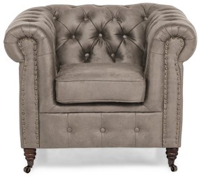 Фотьойл Chesterfield във винтидж светлокафяво, 94х86х80 см