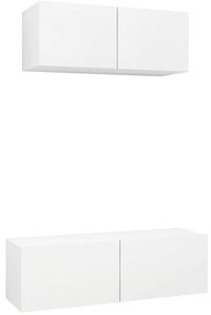 3078702 vidaXL Комплект ТВ шкафове от 2 части, бял, инженерно дърво