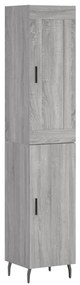 3200151 vidaXL Висок шкаф, сив сонома, 34,5x34x180 см, инженерно дърво