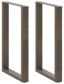 4013227 vidaXL Крака за бар маса, U-образни, 2 бр., естествена стомана, 60 x (90-91) см, стомана