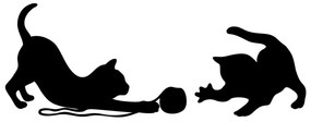 Котки със стикери, играещи с топката - Ambiance