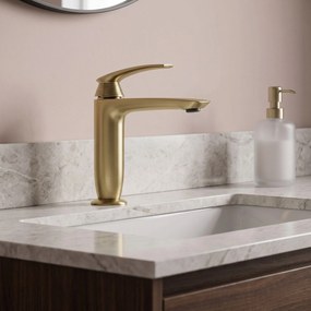 Смесител за мивка PREMIUM Rea Como Brush Gold Low