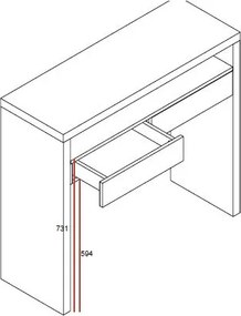 Работно бюро с изтеглящ се плот Конзола Mel - Woodman