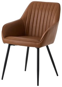 Кафяви тапицирани трапезни столове в комплект с подлакътници 2 бр. Nolan Stripe – Unique Furniture