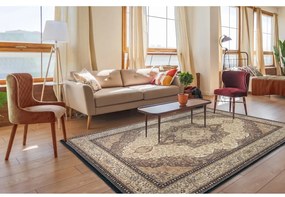 Светлокафяв вълнен килим 133x180 cm Charlotte - Agnella