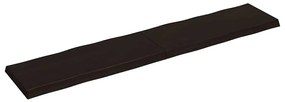 364047 vidaXL Плот за маса тъмнокафяв 200x40x(2-6) см обработен масивен дъб