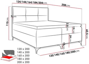 Тапицирано легло Fava-Ekrou-120 x 200