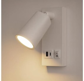 LED Стенен спот с  USB CHARGE LED/5W/230V бял