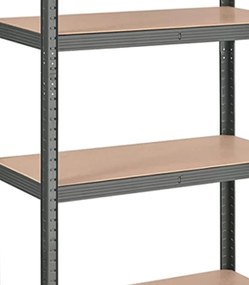 Сива библиотека с 5 рафта 180 x 90 x 40 см