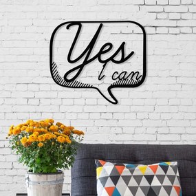 Метална стена изкуство YES в черен цвят 49x2x42см.