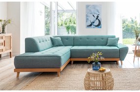 Тюркоаз разтегателен ъглов диван (ляв ъгъл) Dazzling Daisy – Miuform