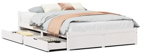 3301685 vidaXL Рамка за легло без матрак, бял, 100x200 см, бор масив