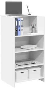 859015 vidaXL Рецепционно бюро, бяло, 55x50x103,5 см, инженерно дърво