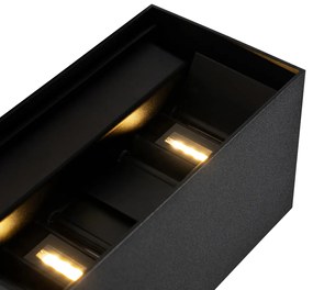 Външна стенна лампа черна с LED 4-светлини IP54 - Edwin
