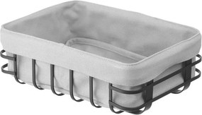 Черно-сива кошница за хляб с текстилна подплата , 18 x 25 cm - Hendi