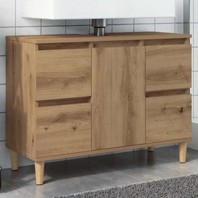 857127 vidaXL Шкаф за мивка Artisan Oak 80x33x60 cm Инженерна дървесина