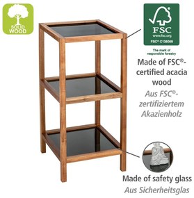 Стъклен рафт за баня в черен и естествен цвят 36x79 cm Fondi - Wenko