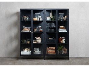 Черна метална витрина 90x190 cm Carmel – Unique Furniture