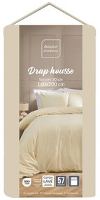 Чаршаф в цвят слонова кост 160x200 cm Linella – douceur d'intérieur