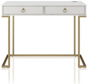 Бяла работна маса Camila - CosmoLiving by Cosmopolitan