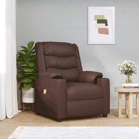 348051 vidaXL Електрически стол, кафяв, изкуствена кожа