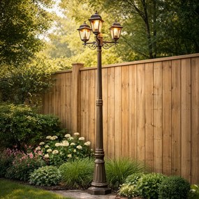 Класическа фенерия антично злато 3-светлина IP44 - Capital