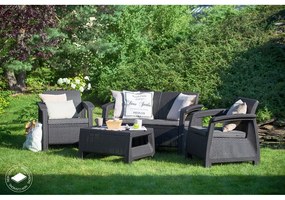 Тъмносив градински комплект за отдих за 4 Corfu – Keter