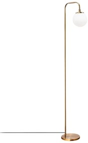 Бяла/в месингов цвят подова лампа със стъклен абажур (височина 146 cm) Viran – Opviq lights