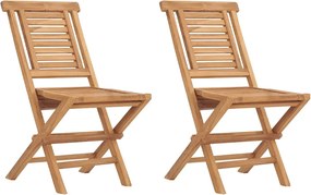 362755 vidaXL Сгъваеми градински столове, 2 бр, 47x63x90 см, тик масив