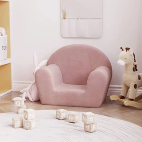 356985 vidaXL Детски диван, розов, мек, плюш