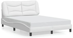 3207989 vidaXL Рамка за легло без матрак Hvar, бяла, 120x200 см, изкуствена кожа