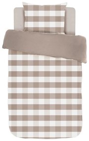 Светлокафяво памучно спално бельо за единично легло 140x200 cm Emma - Tiseco Home Studio