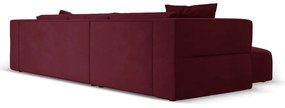 Ъглов диван в цвят бордо, ляв ъгъл Esther – Milo Casa