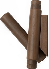 Тъмнокафява стенна закачалка от масивен бор 61 cm Picket – Umbra