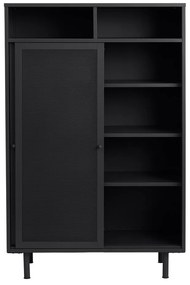 Черно метално шкафче с плъзгащи се врати 90x140x40 cm Veep – Unique Furniture