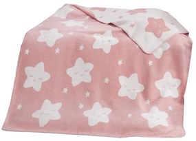 Розово бебешко одеяло от флийс 100x120 cm Star – Mijolnir