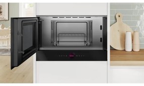 Микровълнова фурна за вграждане Bosch BEL7321B1, 21 литра, 900 W, 5 степени, TFT дисплей, 10 програми, EasyClean, LED осветление, Черен